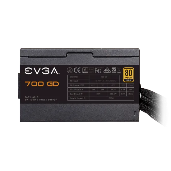 EVGA 700 GD 80 Plus Gold 700W Non Modular 100-GD-0700-V2 Power Supply