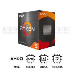 AMD Ryzen 5 5600X Processor 6 Cores 12 Threads 4.6 Ghz Max Boost AM4 Socket