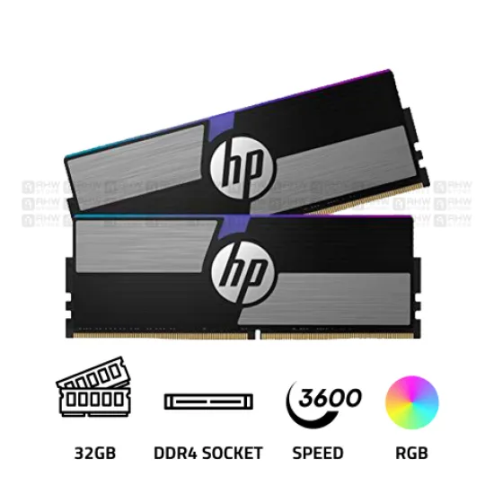 HP V10 RGB 32GB (2x16GB) DDR4 3600MHz CL14 Desktop Memory Kit