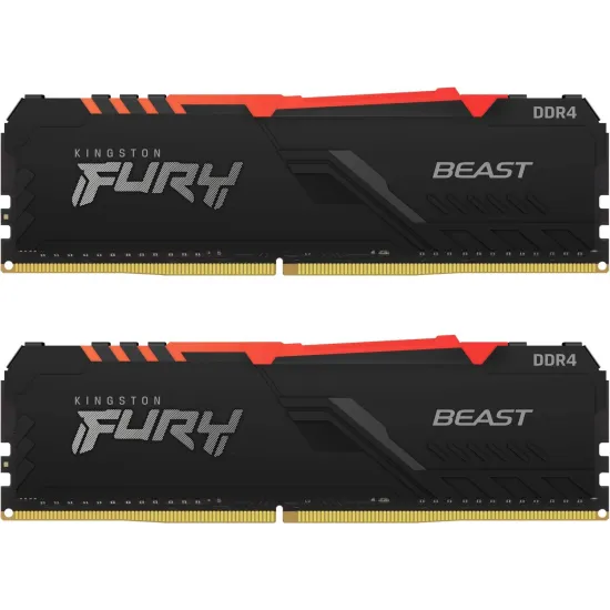 Kingston Fury Beast RGB kf436c17bbak2- 16GB (2X8) DDR4 3600Mhz Black