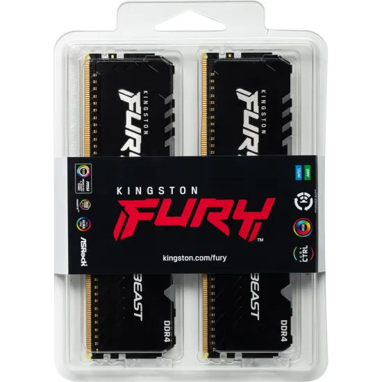 Kingston Fury Beast RGB kf436c17bbak2- 16GB (2X8) DDR4 3600Mhz Black