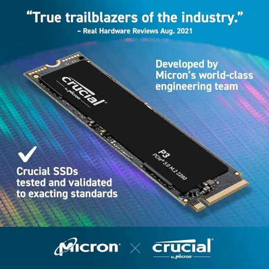 Crucial P3 500GB M.2 NVMe SSD