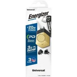 Energizer Wall Charger Multi Plug 20W for Travel - Gold