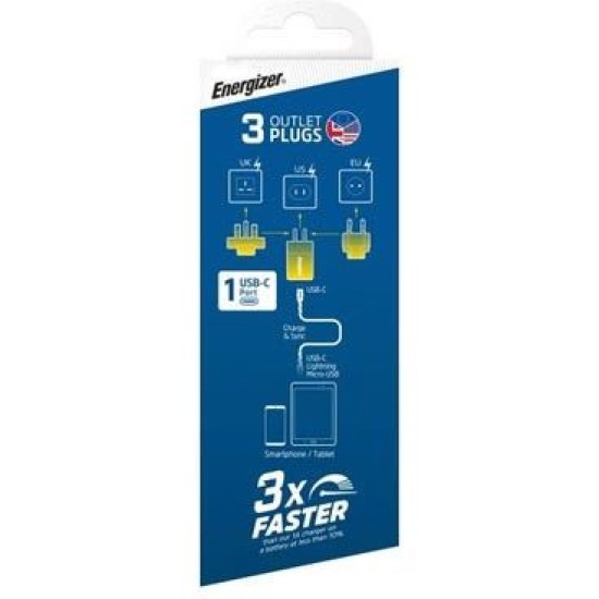 Energizer Wall Charger Multi Plug 20W for Travel - Gold