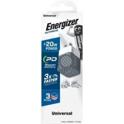 Energizer Wall Charger Multi Plug 20W for Travel - Silver