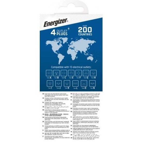 Energizer Wall Charger Multi Plug 20W for Travel - Black