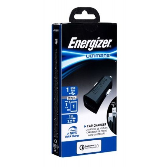 Energizer car charger 18W QC3 + Type-C cable