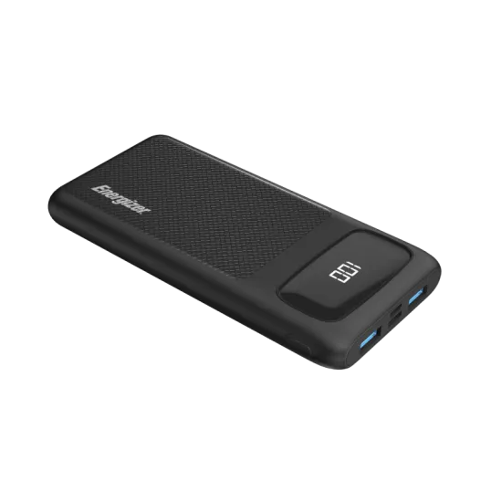 Energizer power bank 10000mah 2USB-A + one USB-C 20W- Black