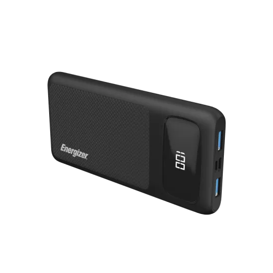 Energizer power bank 10000mah 2USB-A + one USB-C 20W- Black