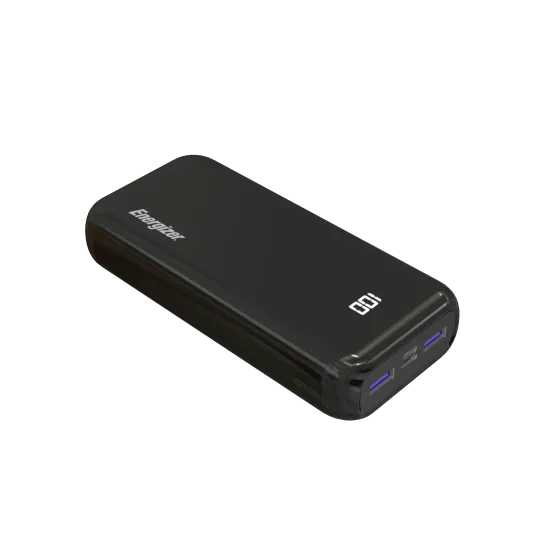 Energizer power bank 20000mah 2USB-A + one USB-C 22.5W- Black
