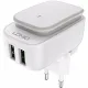 LDNIO A2205 LED Touch Lamp Adapter With Lightning Cable 2 USB Port Type c Cable - White