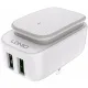 LDNIO A2205 LED Touch Lamp Adapter With Lightning Cable 2 USB Port Type c Cable - White