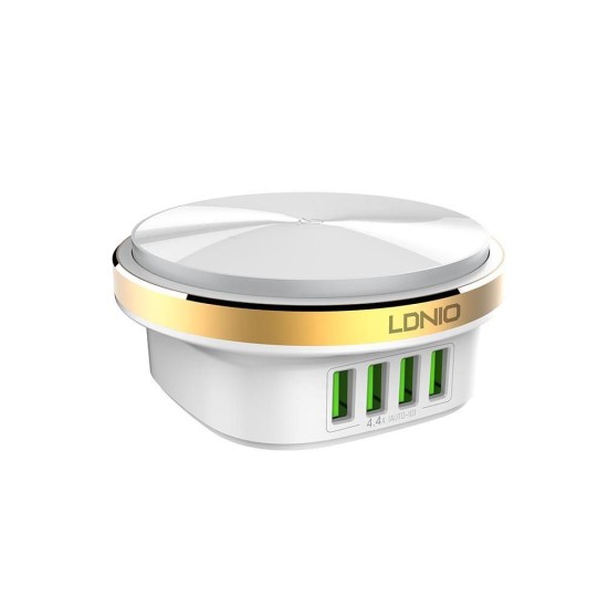 LDNIO A4406 2.4W Led Lamp + 4 USB Home Charge Adapter