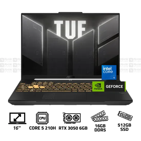 ASUS TUF F16 FX607VJB-RL123W Core 5 210H 16GB RAM 512GB SSD RTX 3050 6GB Graphics 16" FHD 144HZ WIN 11