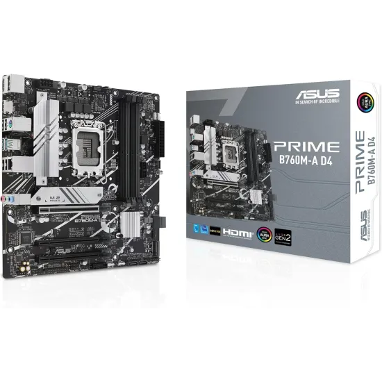 Asus Prime B760M-A D4 DDR4 LGA1700 M-ATX Motherboard Black