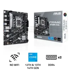 Asus Prime B760M-R D4 DDR4 LGA1700 M-ATX Motherboard Black