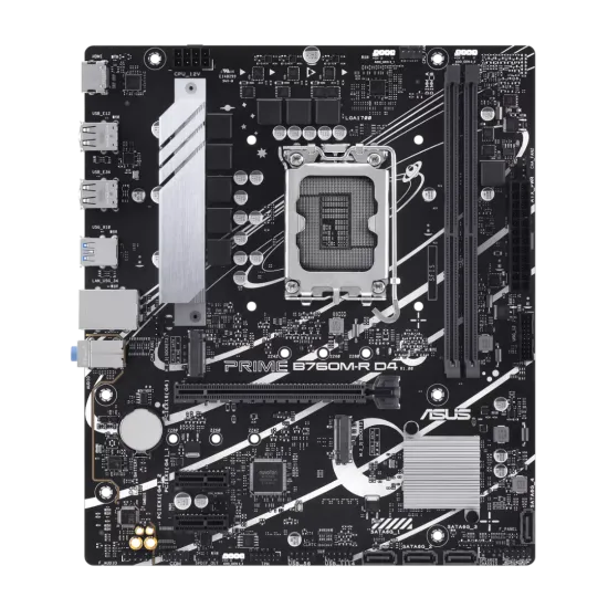 Asus Prime B760M-R D4 DDR4 LGA1700 M-ATX Motherboard Black