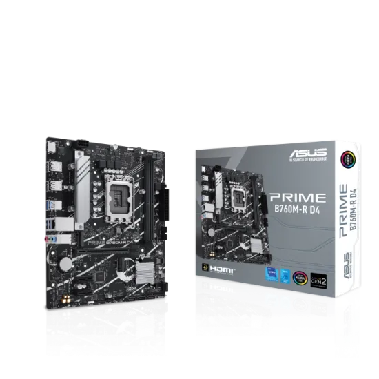 Asus Prime B760M-R D4 DDR4 LGA1700 M-ATX Motherboard Black