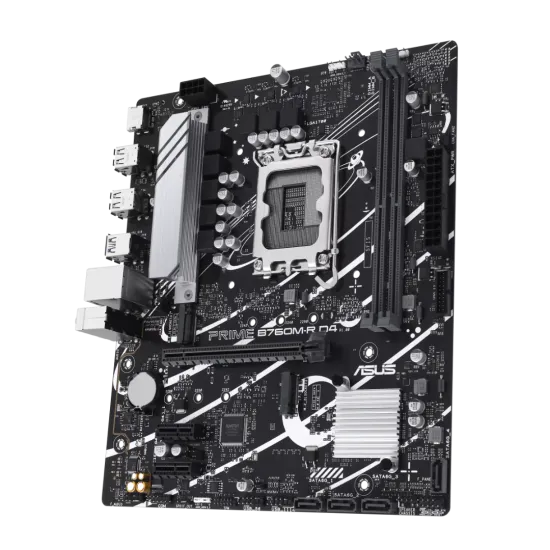 Asus Prime B760M-R D4 DDR4 LGA1700 M-ATX Motherboard Black