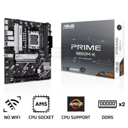 Asus Prime B850M-K DDR5 AM5 M-ATX Motherboard Black