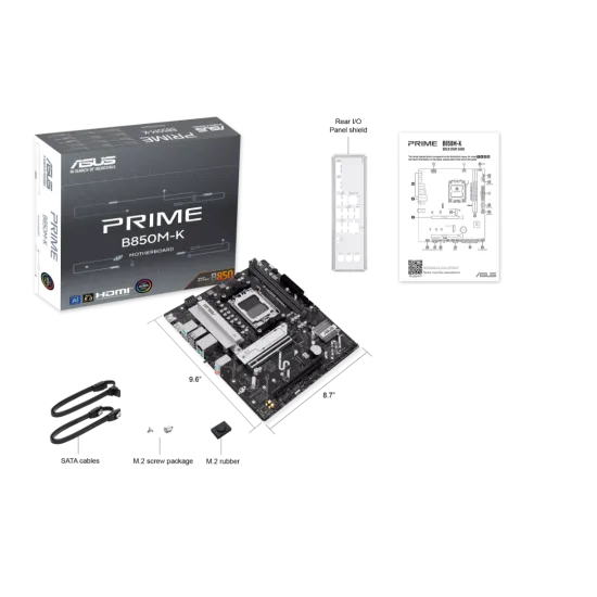 Asus Prime B850M-K DDR5 AM5 M-ATX Motherboard Black