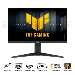 ASUS TUF Gaming Series 5 VG27AQL5A 27 Inch Fast IPS 2K 210Hz(OC) 0.3Ms Black With Stereo speaker