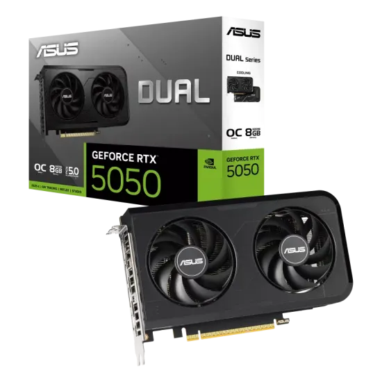 ASUS Dual GeForce RTX 5050 8GB GDDR6 OC Graphics Card Black