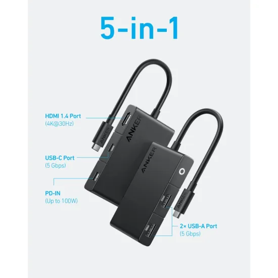 Anker 332 USB-C PD Hub 5-in-1 - A8355