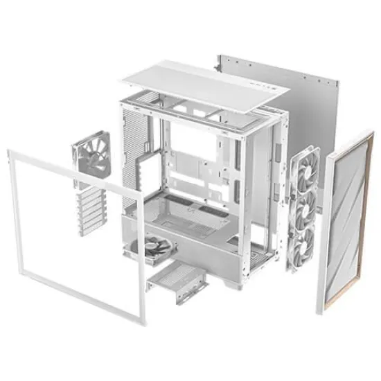 Antec Flux Mesh Mid Tower E-ATX Case 5 Fan White