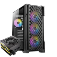 Antec AX90 Mid Tower Case 4 Fan ARGB Black + Antec Atom G750 Gold SEMI-MODULAR Power Supply Antec AX90 Mid Tower Case 4 Fan ARGB Black + Antec Atom G750 Gold SEMI-MODULAR Power Supply