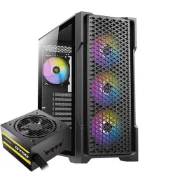 Antec AX90 Mid Tower Case 4 Fan ARGB Black + Antec Atom G750 Gold SEMI-MODULAR Power Supply