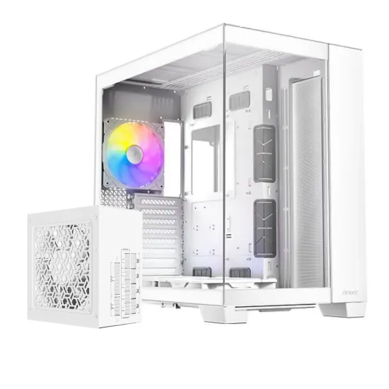 Antec C8 ARGB Full Tower E-ATX Case 3 Fan White + Antec GSK GSK850 80+ Gold Full Modular ATX 3.1