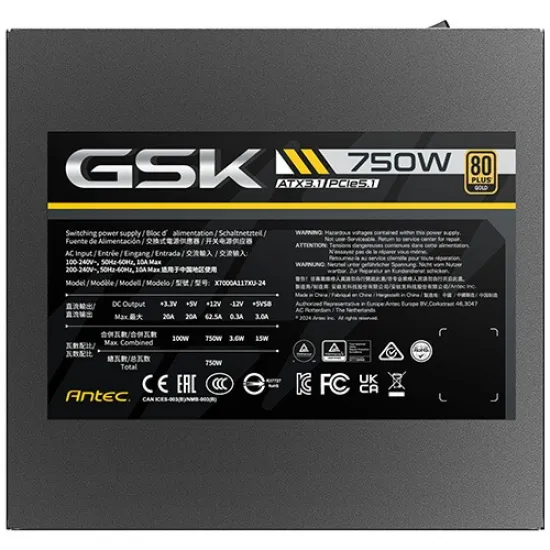 Antec GSK GSK750 80+ Gold Full Modular ATX3.1 Power Supply