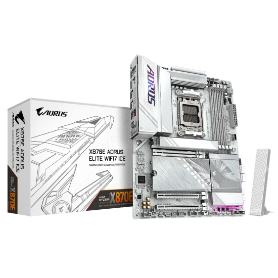 Gigabyte X870E AORUS ELITE WIFI7 ICE DDR5 AM5 ATX Motherboard White