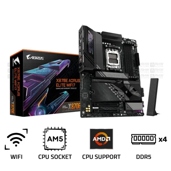 Gigabyte X870E AORUS ELITE WIFI7 AM5 ATX Motherboard Black