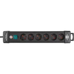 Brennenstuhl Premium-Line Power Strip with 6 Sockets 3M Cable with Switch Black Brennenstuhl Premium-Line Power Strip with 6 Sockets 3M Cable with Switch Black