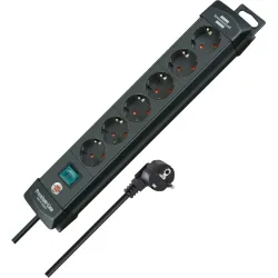 Brennenstuhl Premium-Line Power Strip with 6 Sockets 3M Cable with Switch Black Brennenstuhl Premium-Line Power Strip with 6 Sockets 3M Cable with Switch Black