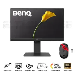 BenQ GW2785TC Office Monitor 27 Inch IPS FHD 75Hz 5Ms Black + HP 150 Wireless Mouse (Gift)