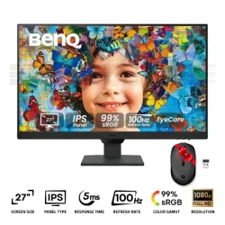 BenQ GW2790 Designer Monitor 27 Inch IPS FHD 100Hz 5Ms Black + HP 150 Wireless Mouse (Gift)