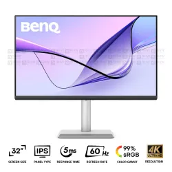 BenQ MA320U Designer Monitor For MacBook 32 Inch IPS 4K 60Hz 5Ms Built-in Speaker Silver