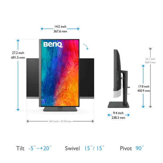 BenQ PD2706U Designer Monitor 27 Inch IPS 4K 60Hz 5Ms Black