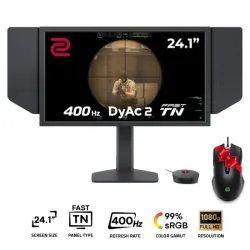 BenQ ZOWIE XL2566X+ Gaming Monitor 24 Inch Fast TN FHD 400Hz Black + HP X220 Gaming Mouse (Gift)