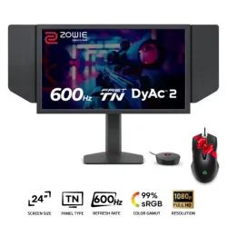 BenQ ZOWIE XL2586X+ Esports Gaming Monitor 24 Inch Fast TN FHD 600Hz Black + HP X220 Gaming Mouse (Gift)