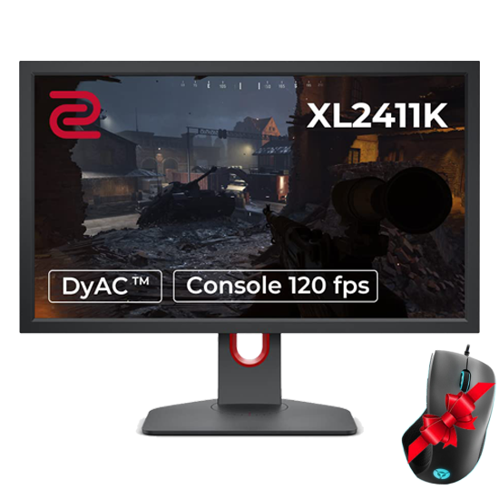 BenQ ZOWIE XL2411K 24 Inch TN 1080p 144Hz Esports Gaming Monitor + Lenovo M500 Gaming Mouse (Gift)