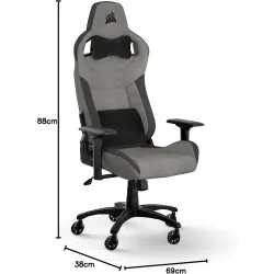 CORSAIR T3 RUSH Fabric Gaming Chair Grey/Charcoal
