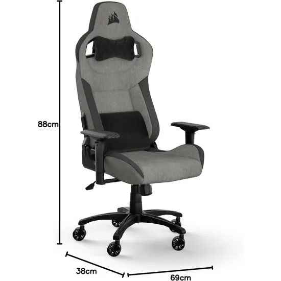 CORSAIR T3 RUSH Fabric Gaming Chair Grey/Charcoal