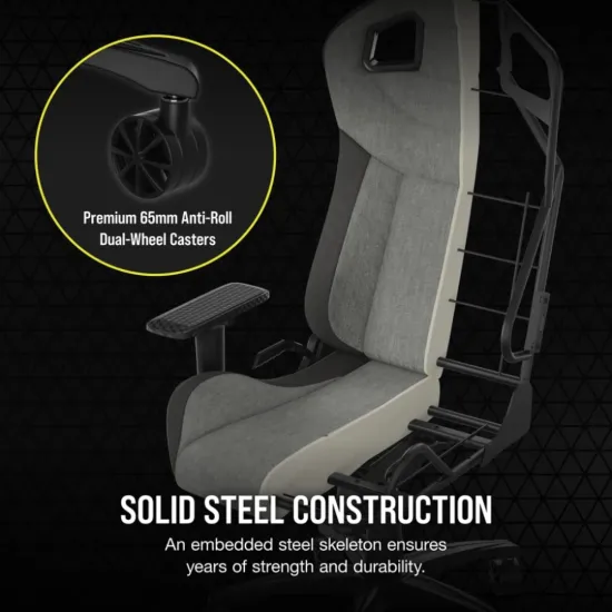 CORSAIR T3 RUSH Fabric Gaming Chair Grey/Charcoal