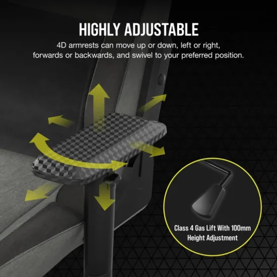 CORSAIR T3 RUSH Fabric Gaming Chair Grey/Charcoal
