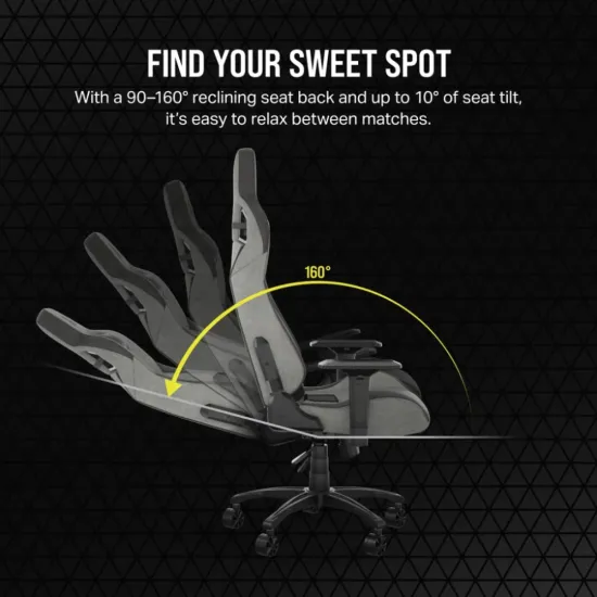 CORSAIR T3 RUSH Fabric Gaming Chair Grey/Charcoal