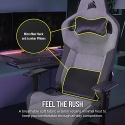 CORSAIR T3 RUSH Fabric Gaming Chair Grey/Charcoal